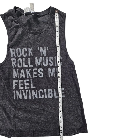 Rock and Roll music Makes me Feel Invincible tank top size Large - Picture 5 of 5